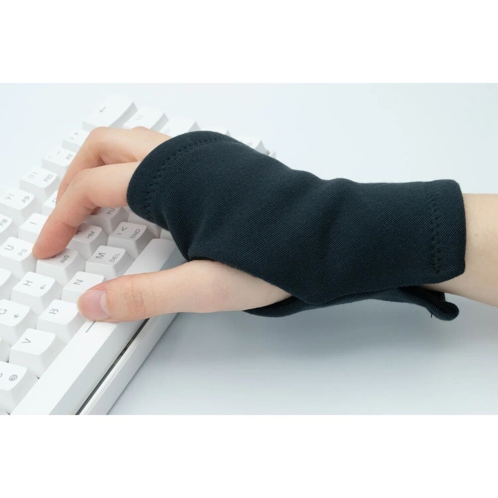 Basic Fleece-Lined Fingerless Gloves Graphite Warm Typing Gaming Unisex Large